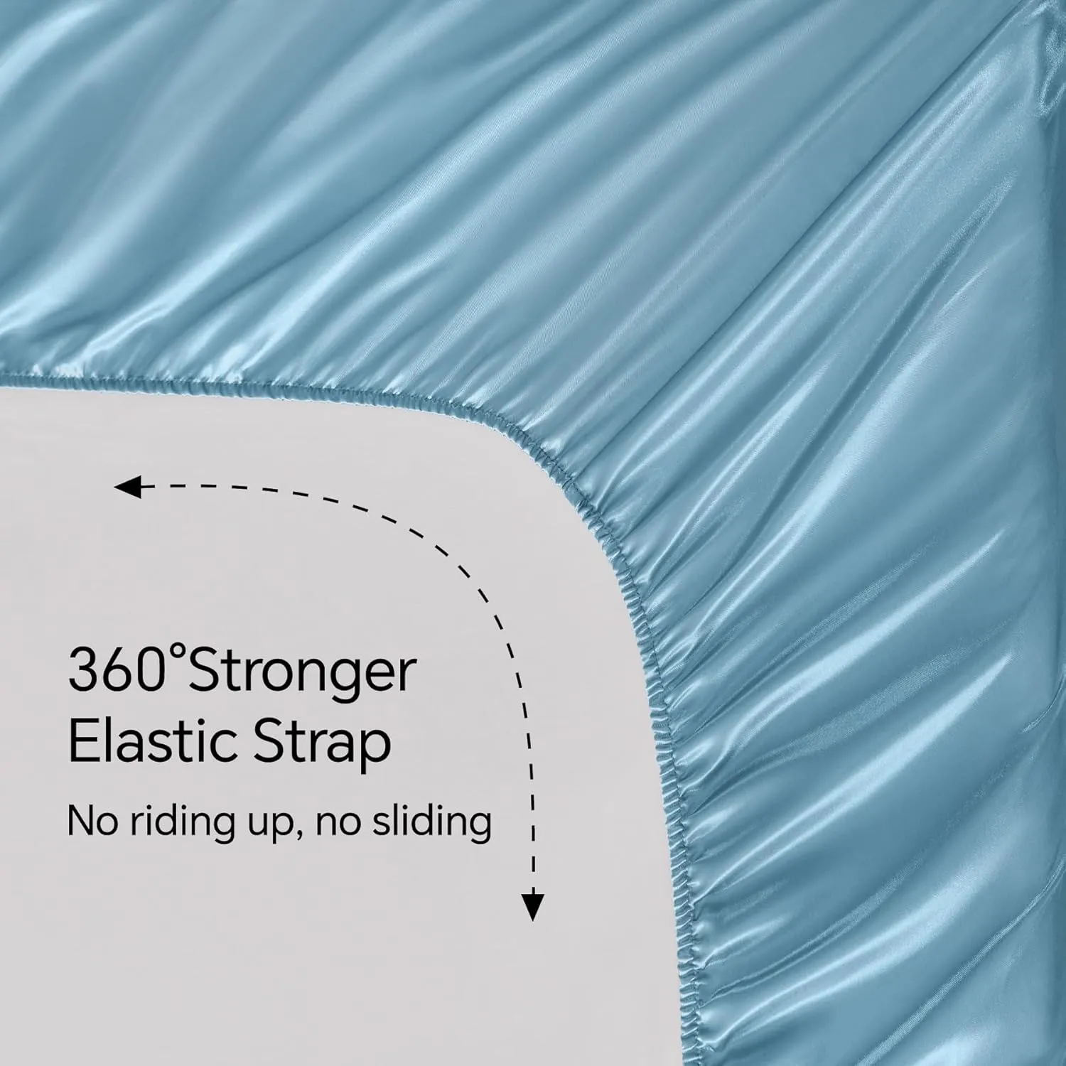 BEDELITE Satin Sheets Queen Size Bed Set, Luxury Soft Airy Blue Silky Sheets for Hair and Skin, Similar to Silk Bed Sheets Set 4 Pieces with 1 Deep Pocket Fitted Sheet, 1 Flat Sheet, and 2 Pillowcases