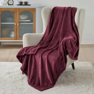 Bedsure Fleece Throw Blanket Burgundy Red - 300GSM Blankets for Couch, Sofa, Bed, Soft Lightweight Plush Cozy Throws for Toddlers, 50x60 inches
