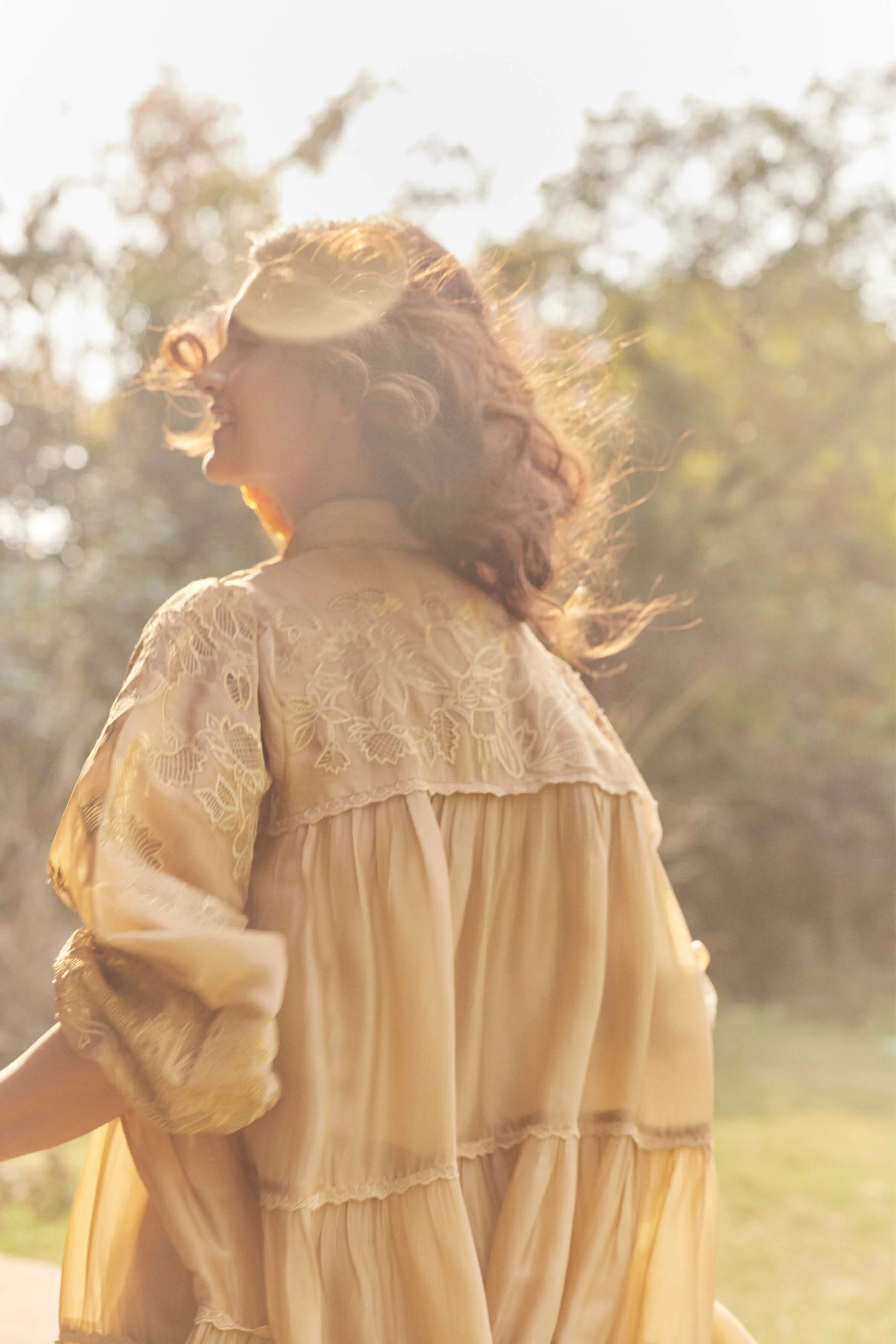 beige Airy Short Dress