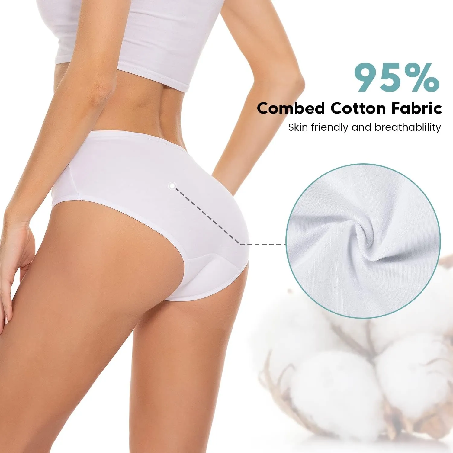 Benirap Womens Underwear Soft Cotton Hipster Panties Breathable Briefs 5 or 6 Pack