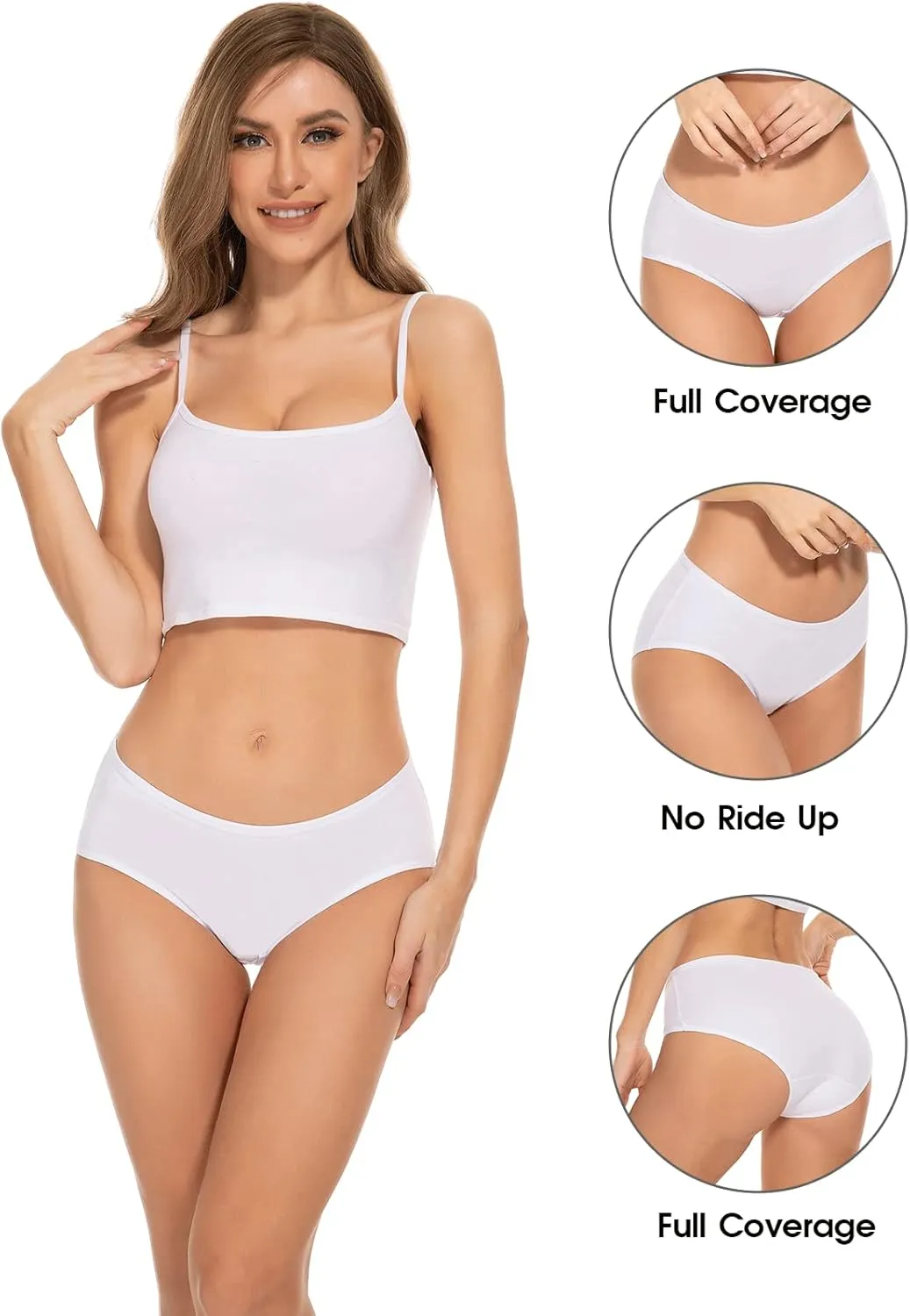 Benirap Womens Underwear Soft Cotton Hipster Panties Breathable Briefs 5 or 6 Pack