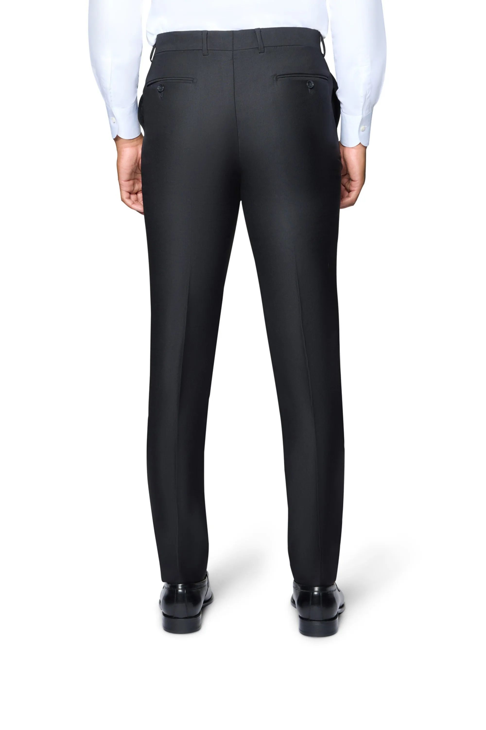 Bergamo Elegant - Faille Wool Solid Suit Slim - Black