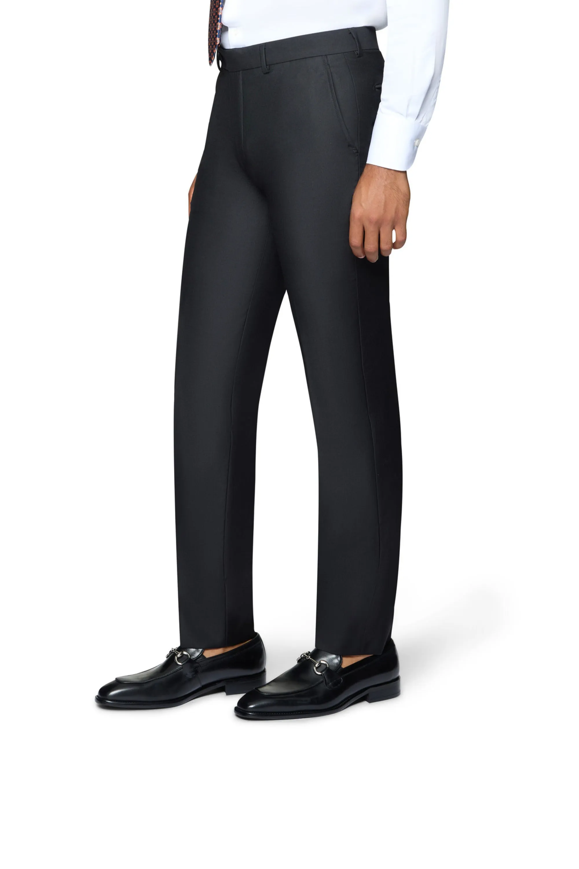 Bergamo Elegant - Faille Wool Solid Suit Slim - Black