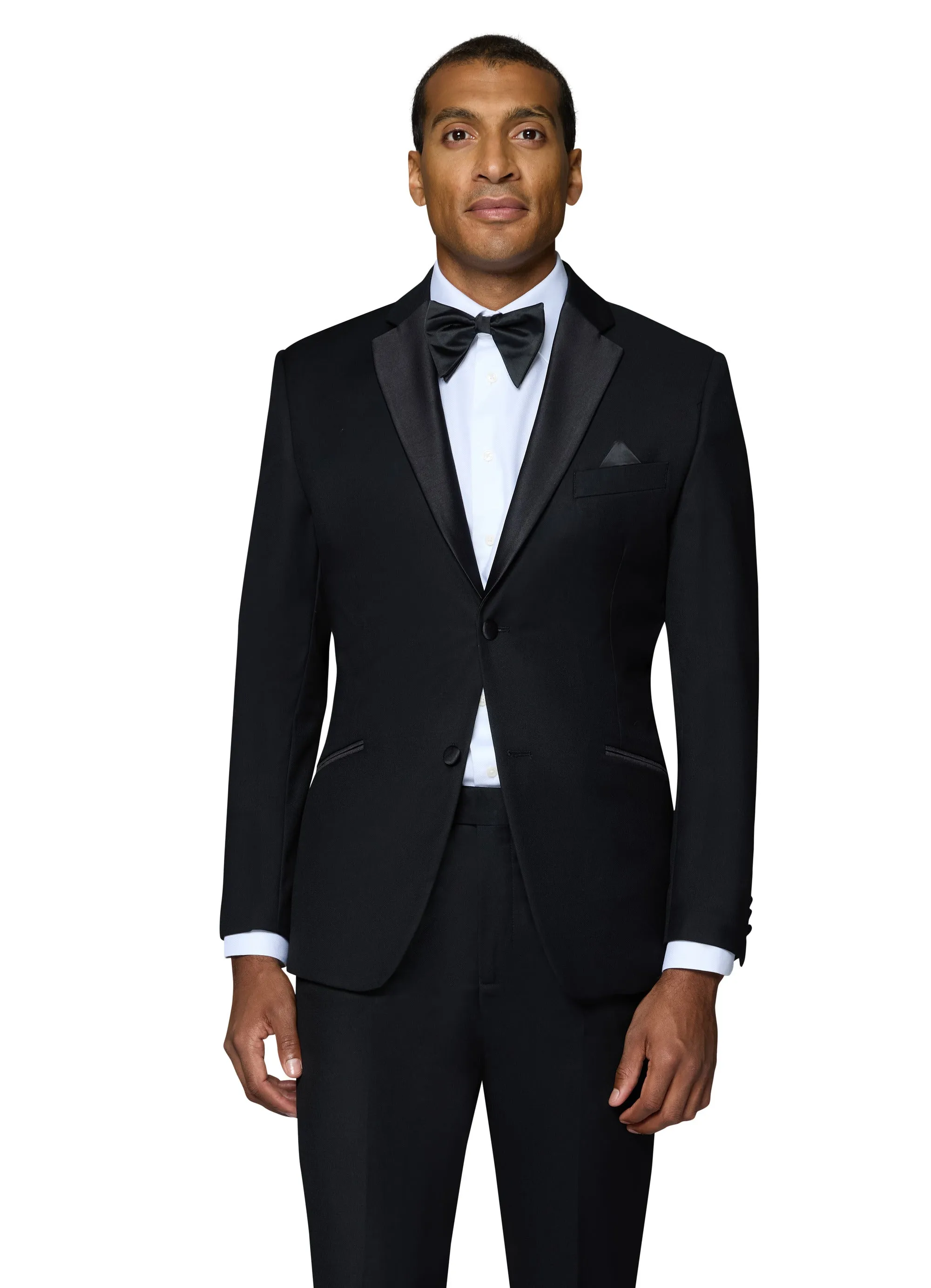 Bergamo Orange Solid Black Notch Tuxedo Slim Fit