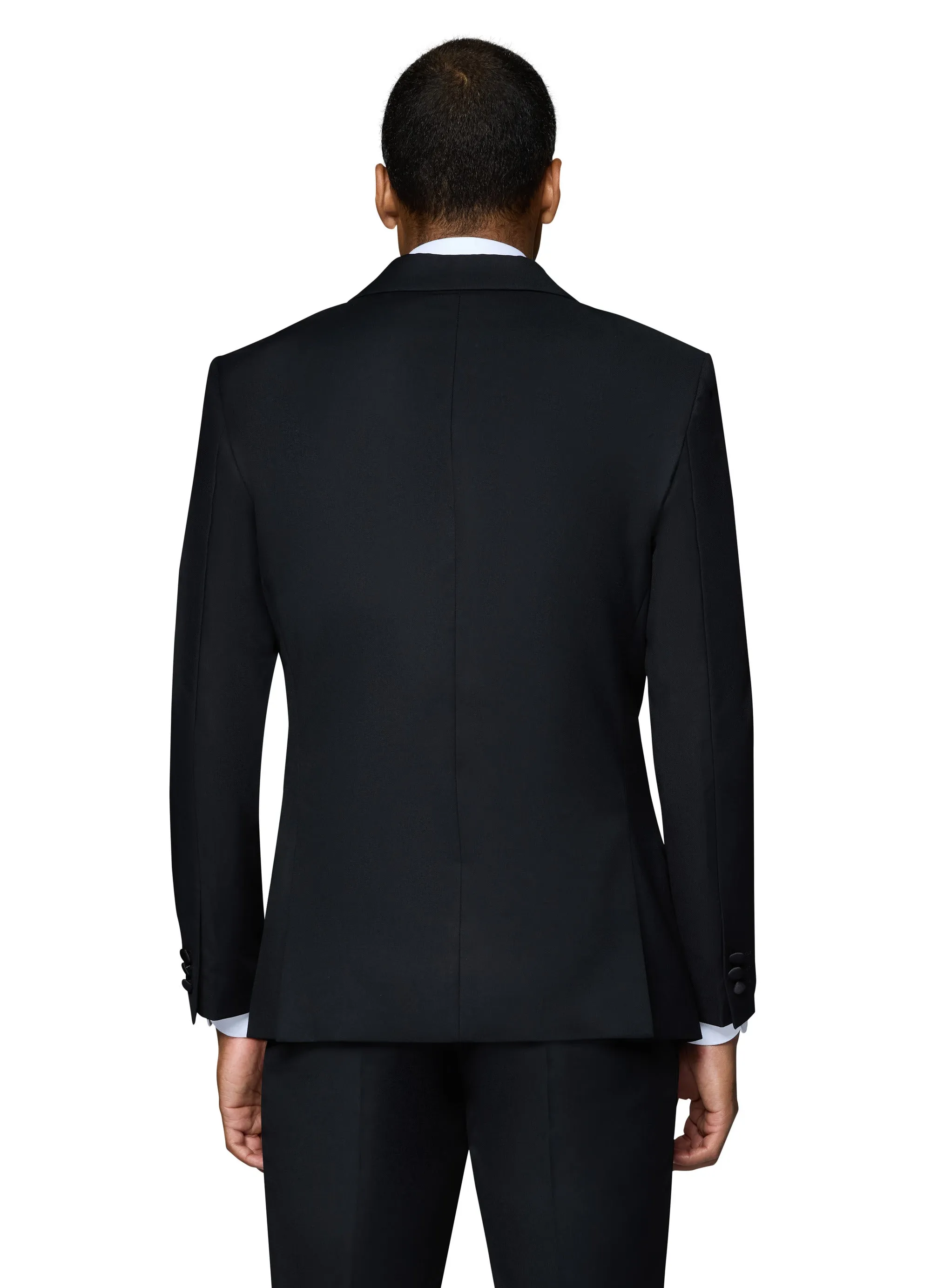 Bergamo Orange Solid Black Notch Tuxedo Slim Fit