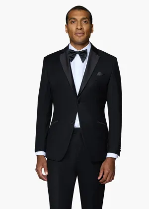 Bergamo Orange Solid Black Notch Tuxedo Slim Fit
