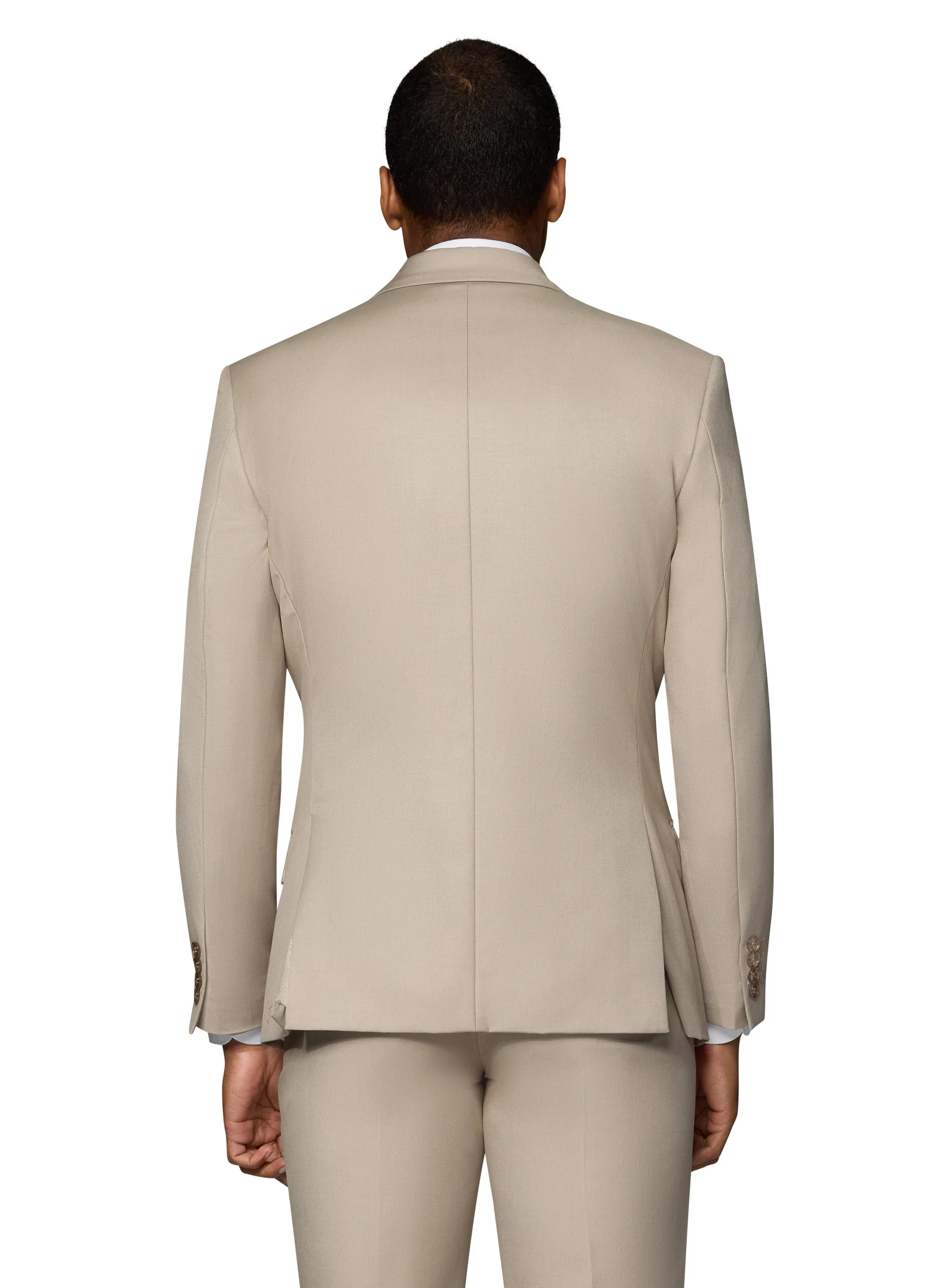 Bergamo Orange Vested Solid Tan Slim Fit