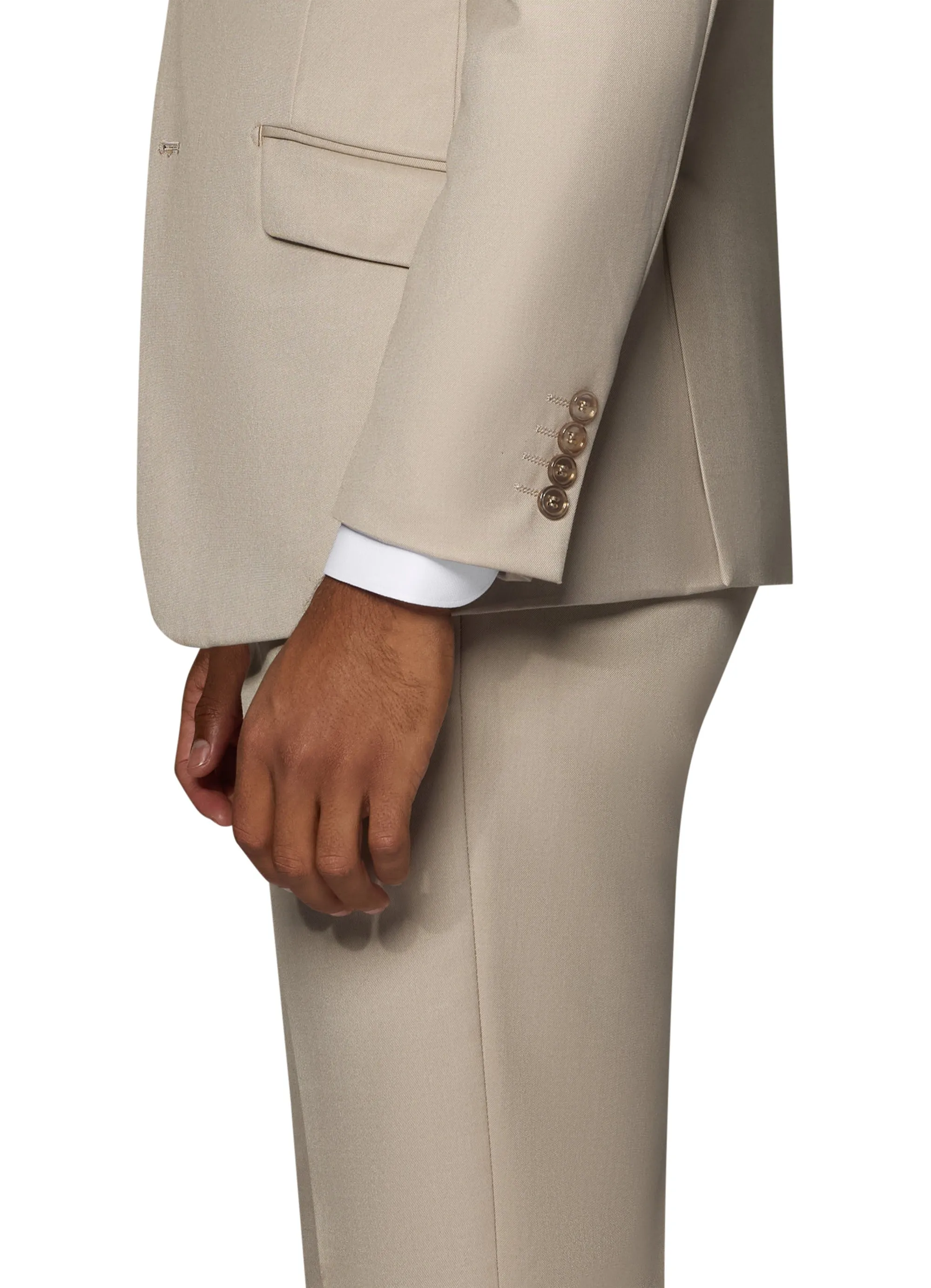 Bergamo Orange Vested Solid Tan Slim Fit