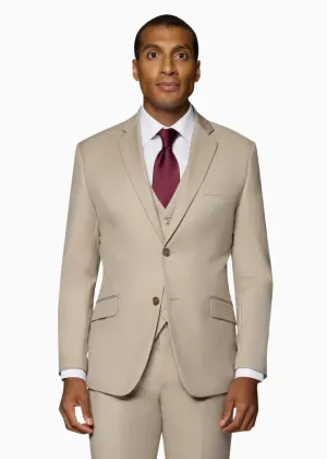 Bergamo Orange Vested Solid Tan Slim Fit