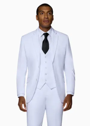 Bergamo Orange Vested Solid White Slim Fit
