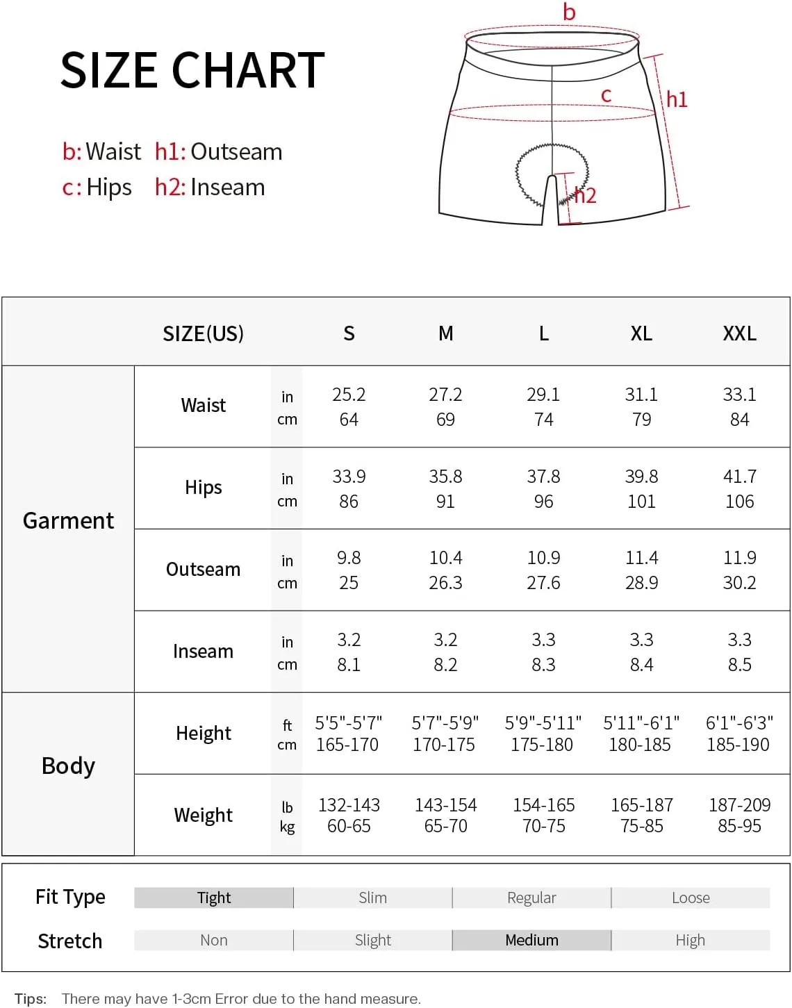 BERGRISAR Men's Cycling Underwear 3D Padded Bike Shorts Mountain Bike Liner Biking Bicycle Undershorts