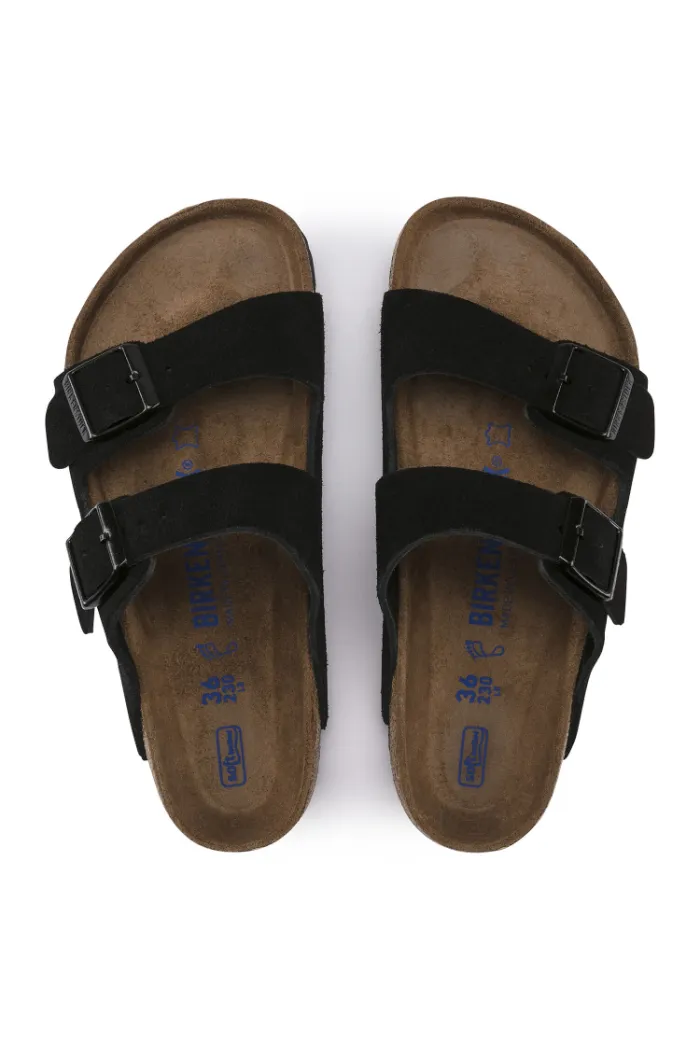 Birkenstock Arizona Soft Footbed Suede in Black