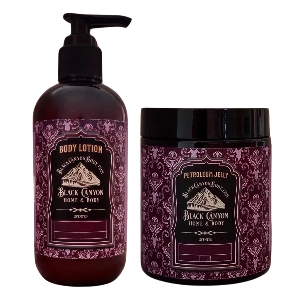 Black Canyon Red Clover & Tea Scented Body Lotion and Petroleum Jelly Set, 12 Oz Lotion - 16 Oz Petroleum Jelly