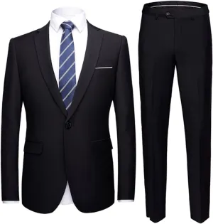 Black Men's Suit Set Formal Suit Jacket Pants Slim Men Suits Business Tuxedo 2 Piece Suit Wedding(XXXXXcode)