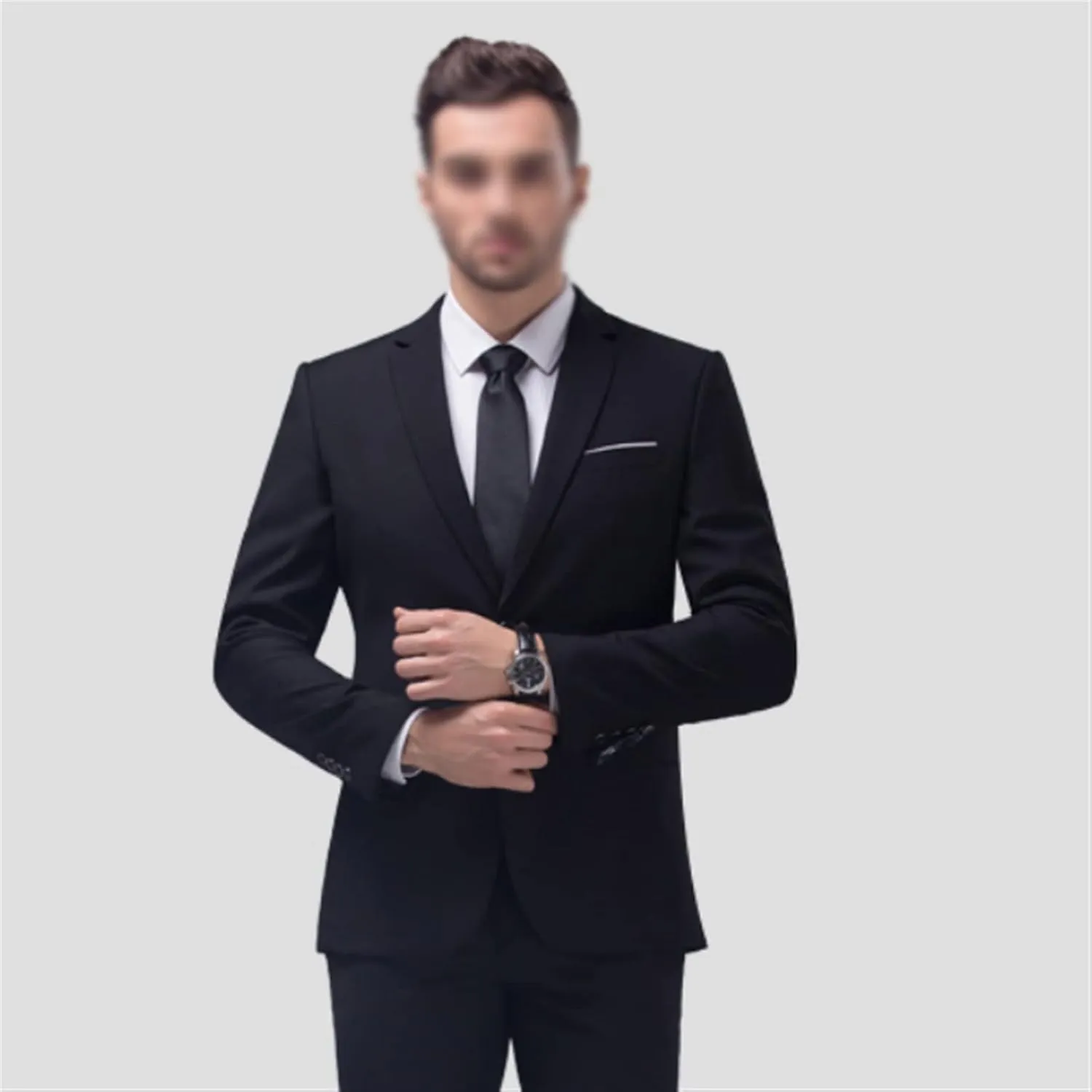 Black Men's Suit Set Formal Suit Jacket Pants Slim Men Suits Business Tuxedo 2 Piece Suit Wedding(XXXXXcode)