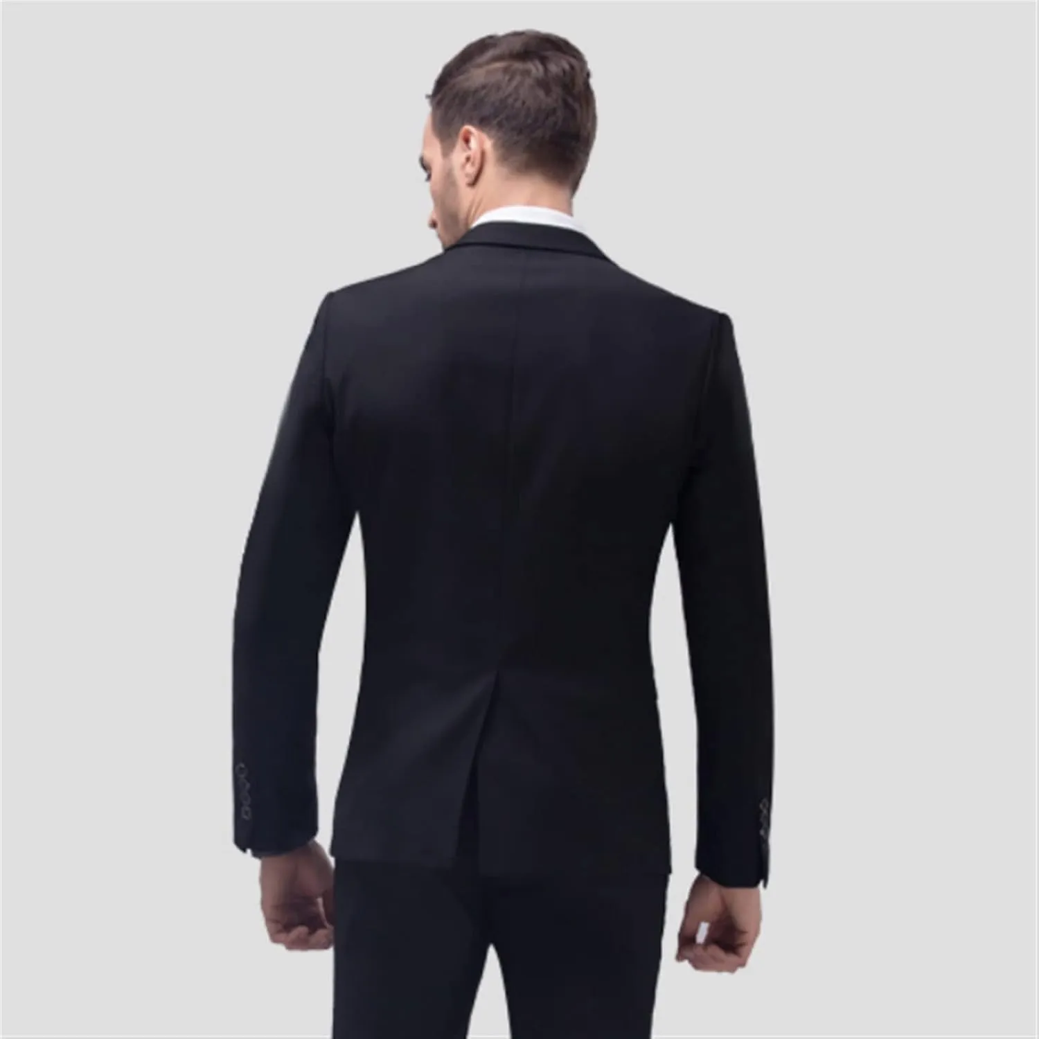 Black Men's Suit Set Formal Suit Jacket Pants Slim Men Suits Business Tuxedo 2 Piece Suit Wedding(XXXXXcode)