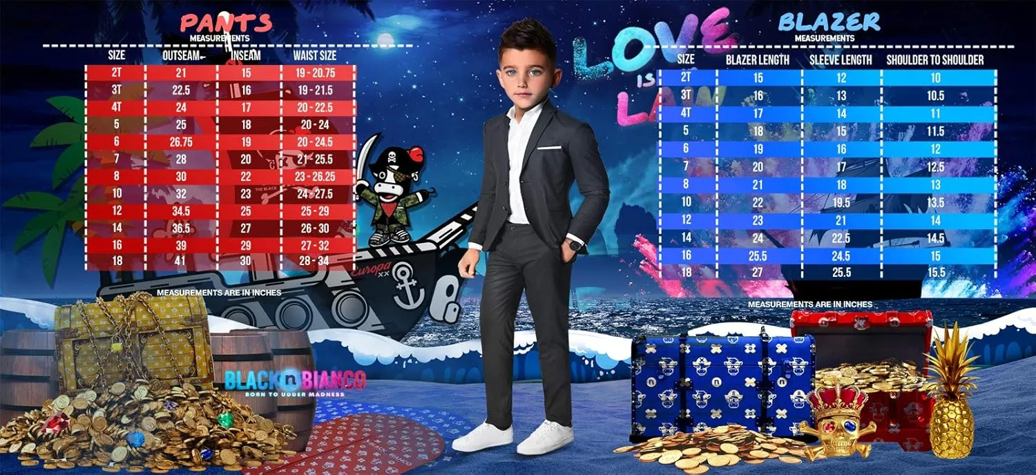 Black n Bianco Boys' First Class Slim Fit Suits Lightweight Style. Presented by Baby Muffin