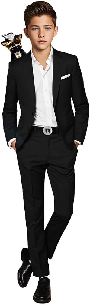 Black n Bianco Boys' First Class Slim Fit Suits Lightweight Style. Presented by Baby Muffin