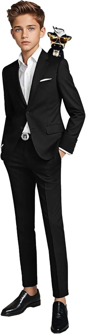 Black n Bianco Boys' First Class Slim Fit Suits Lightweight Style. Presented by Baby Muffin