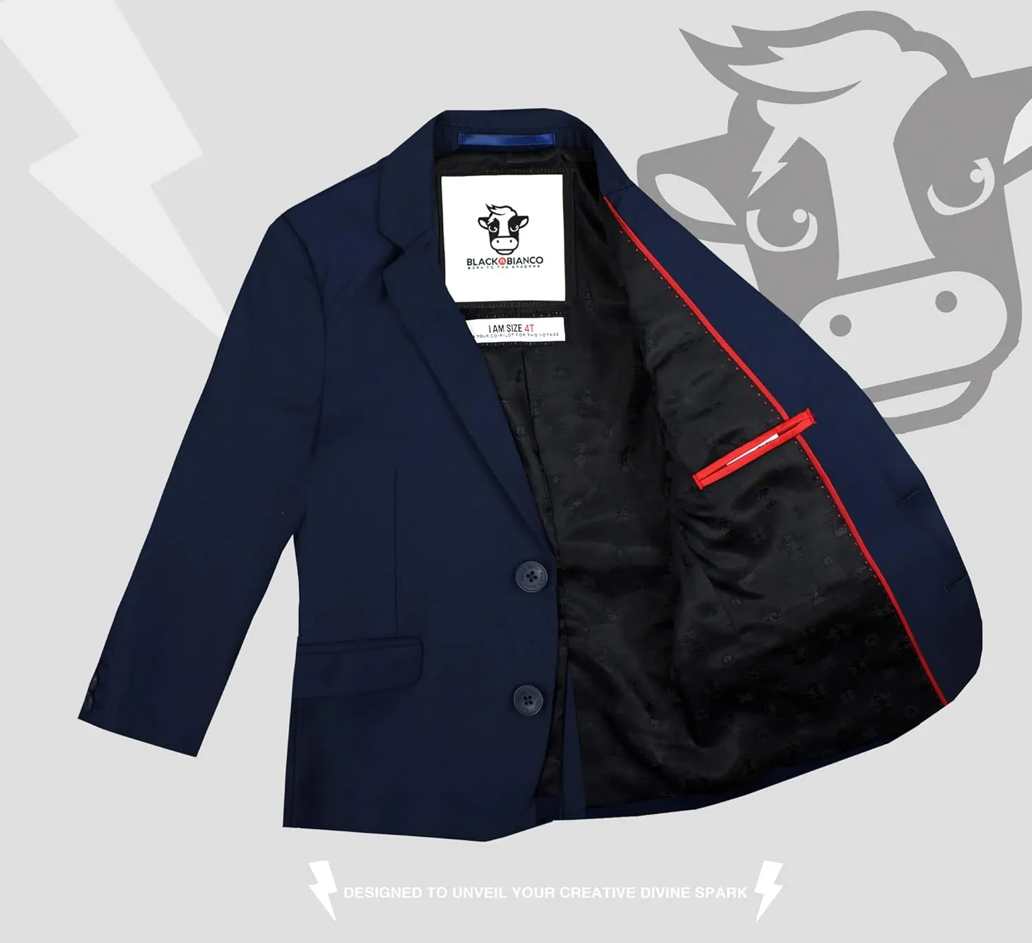 Black n Bianco Boys' First Class Slim Fit Suits Lightweight Style. Presented by Baby Muffin