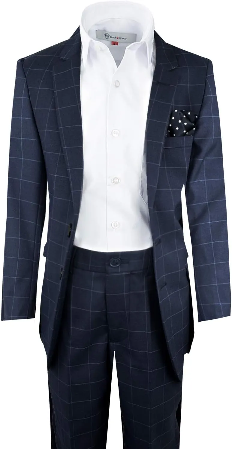 Black n Bianco Signature Boys' Slim Fit Suit Complete Outfit