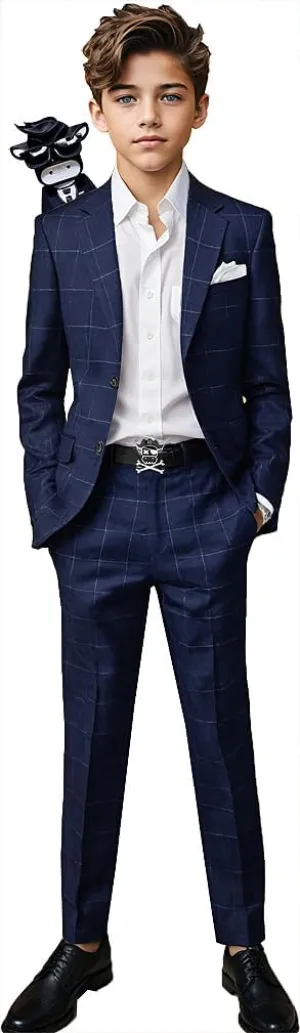 Black n Bianco Signature Boys' Slim Fit Suit Complete Outfit