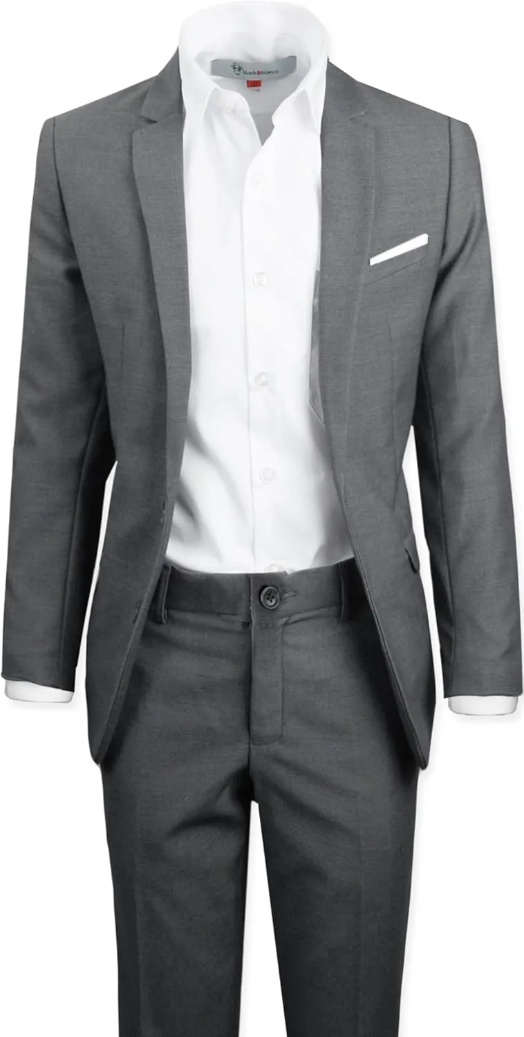 Black n Bianco Signature Boys' Slim Fit Suit Complete Outfit