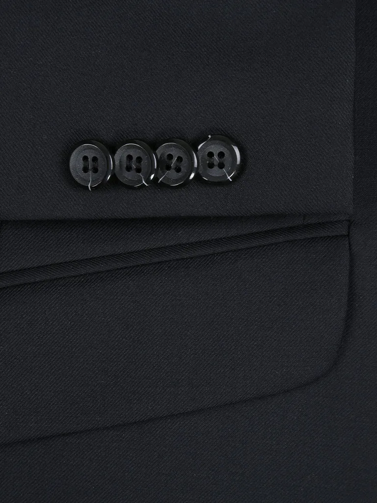 Black Slim Wool Suit