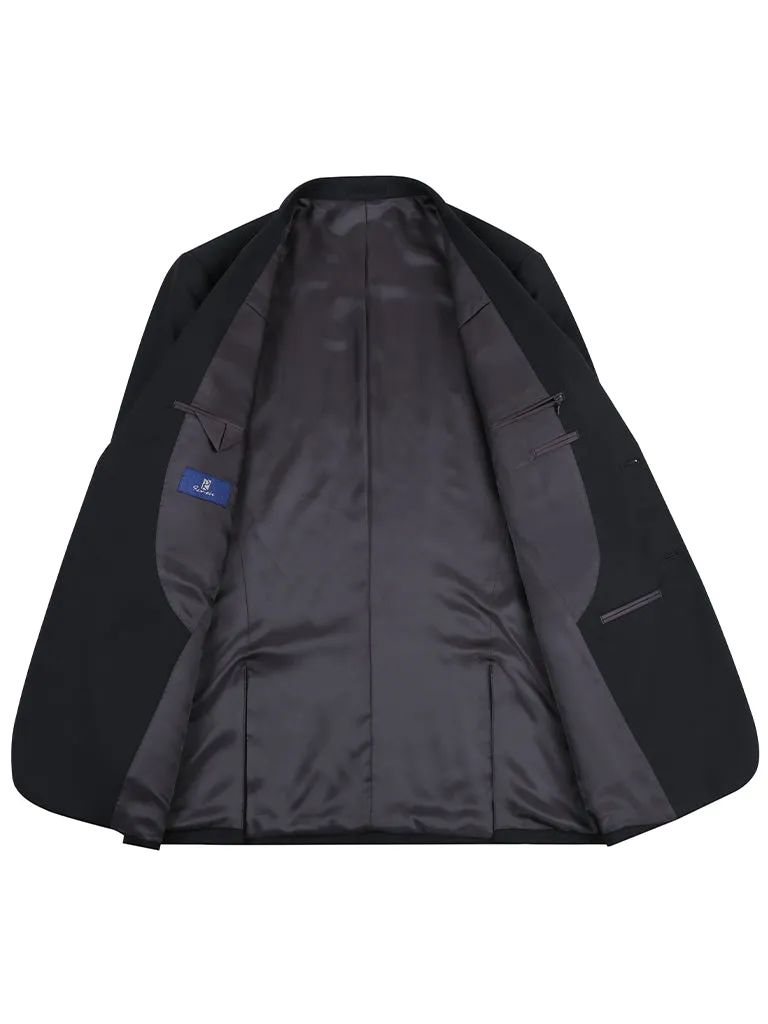 Black Slim Wool Suit