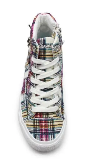 Blowfish Cream Ivy League Plaid/Whiskey Cecilia Memphis High Top Sneaker ZS-0814