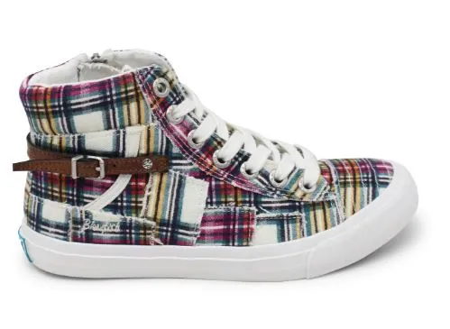 Blowfish Cream Ivy League Plaid/Whiskey Cecilia Memphis High Top Sneaker ZS-0814