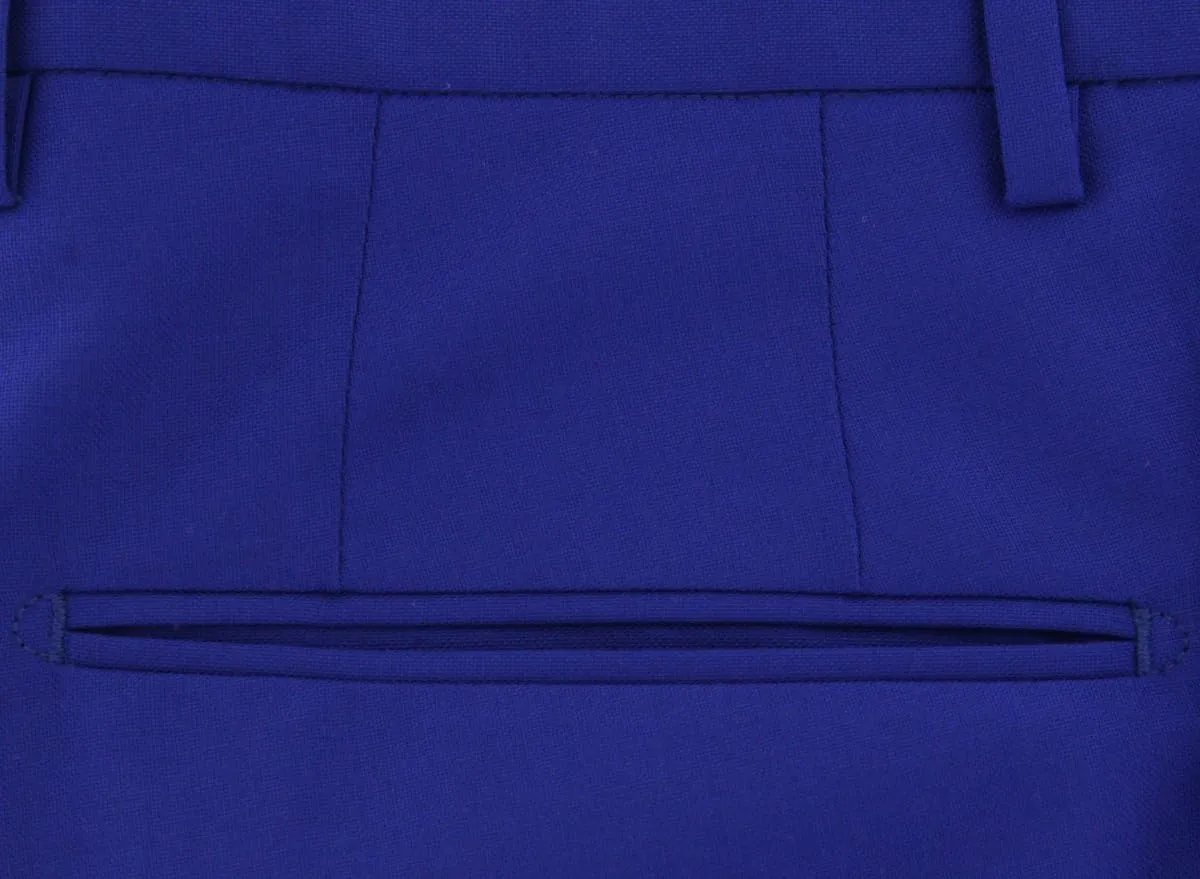 Blue Solid Pants - Slim