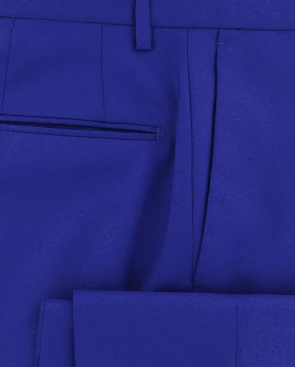 Blue Solid Pants - Slim