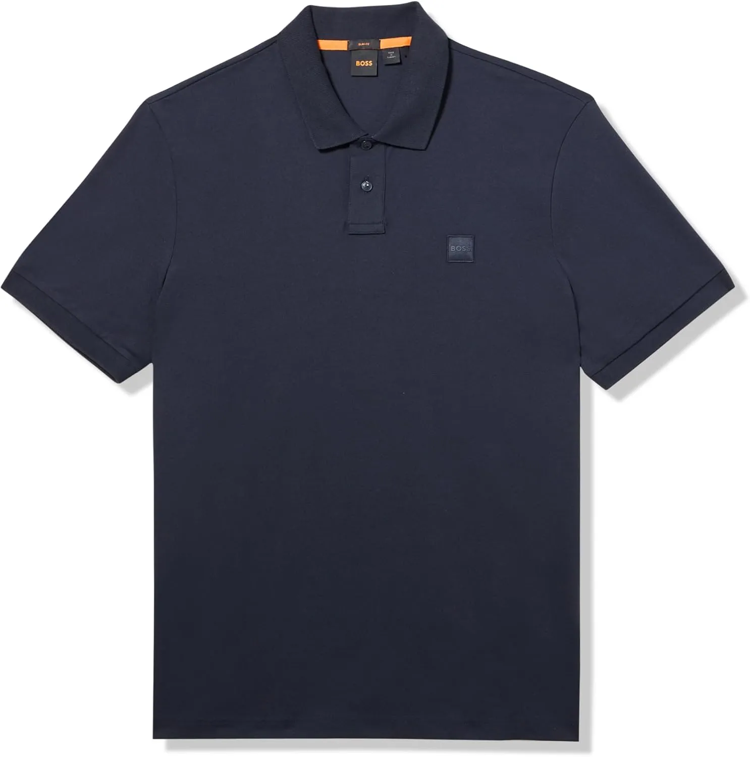 BOSS Men's Square Patch Logo Slim Fit Pique Polo Shirt
