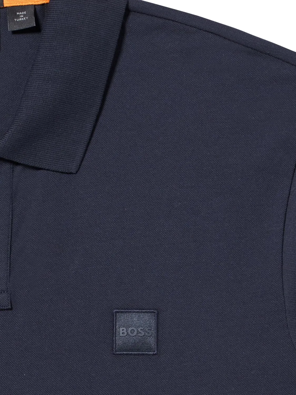 BOSS Men's Square Patch Logo Slim Fit Pique Polo Shirt