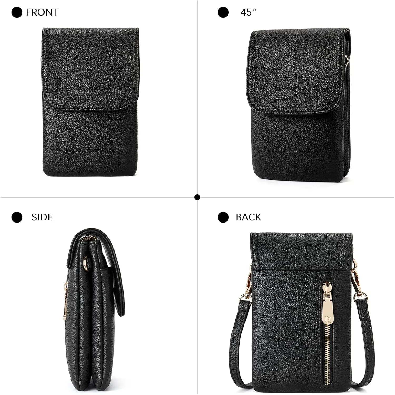 BOSTANTEN Vegan Leather Small Crossbody Bags for Women Designer Cell Phone Bag Wallet Purses Adjustable Strap