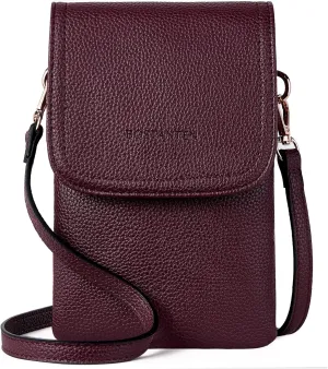 BOSTANTEN Vegan Leather Small Crossbody Bags for Women Designer Cell Phone Bag Wallet Purses Adjustable Strap