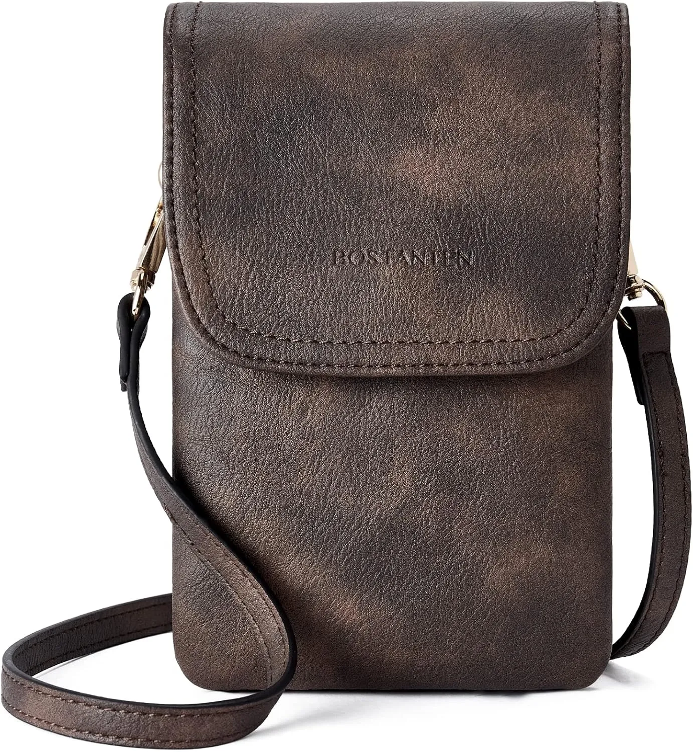 BOSTANTEN Vegan Leather Small Crossbody Bags for Women Designer Cell Phone Bag Wallet Purses Adjustable Strap