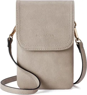 BOSTANTEN Vegan Leather Small Crossbody Bags for Women Designer Cell Phone Bag Wallet Purses Adjustable Strap