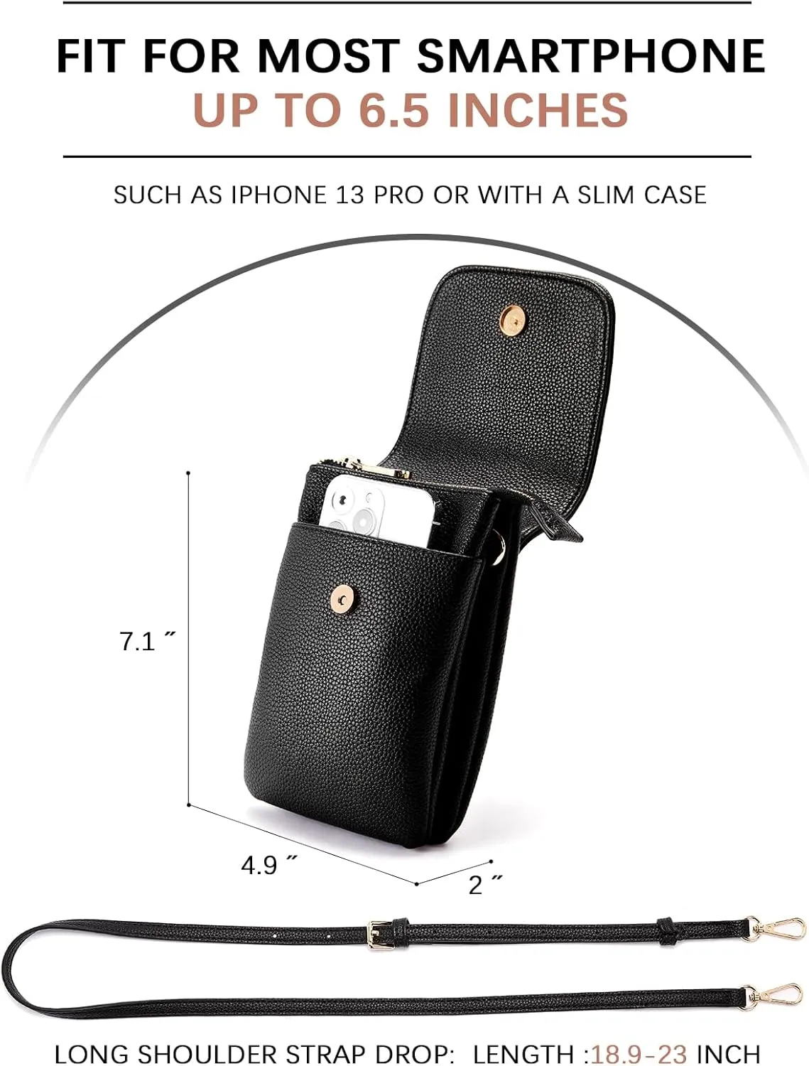 BOSTANTEN Vegan Leather Small Crossbody Bags for Women Designer Cell Phone Bag Wallet Purses Adjustable Strap