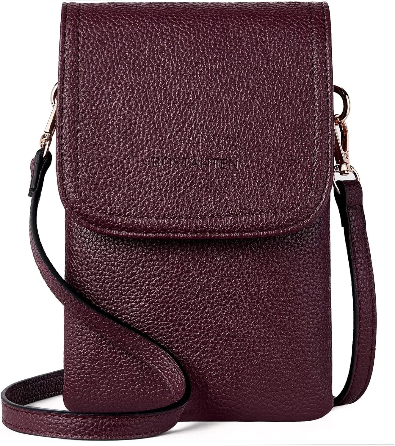 BOSTANTEN Vegan Leather Small Crossbody Bags for Women Designer Cell Phone Bag Wallet Purses Adjustable Strap
