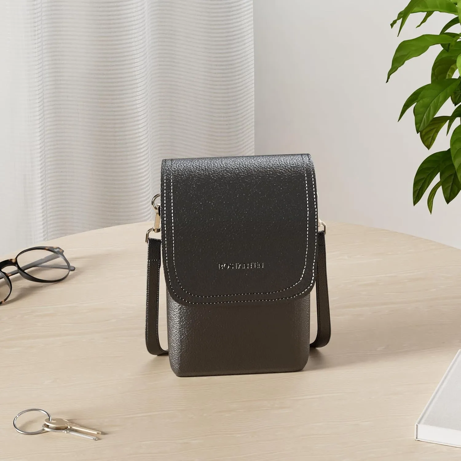 BOSTANTEN Vegan Leather Small Crossbody Bags for Women Designer Cell Phone Bag Wallet Purses Adjustable Strap
