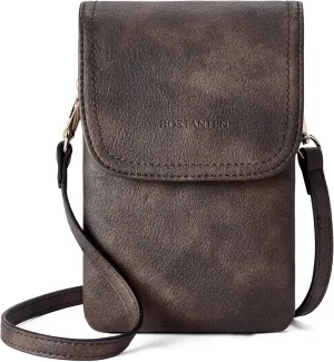 BOSTANTEN Vegan Leather Small Crossbody Bags for Women Designer Cell Phone Bag Wallet Purses Adjustable Strap