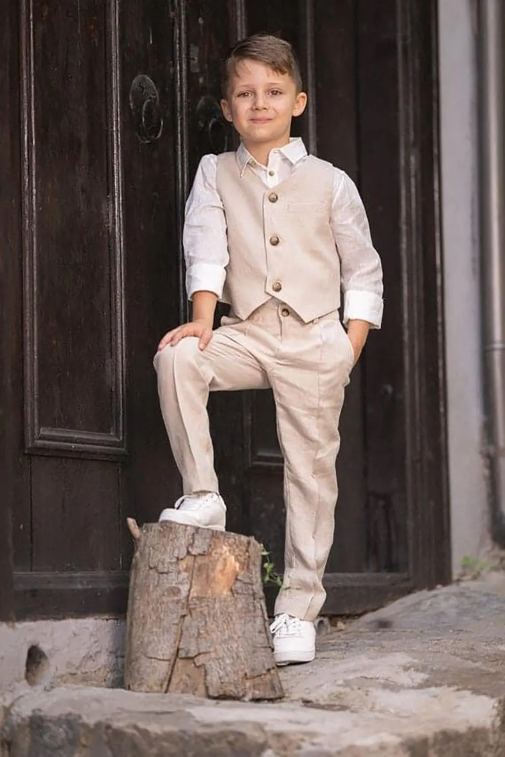 Boys' Formal Suit Set Slim Fit Kids Formal Suits Toddler Tuxedo Wedding Prom Classic Outfit for Teen