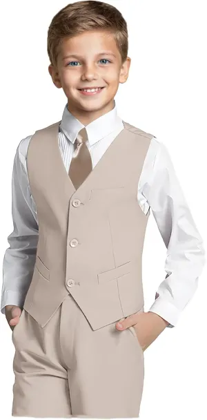 Boys' Formal Suit Set Slim Fit Kids Formal Suits Toddler Tuxedo Wedding Prom Classic Outfit for Teen