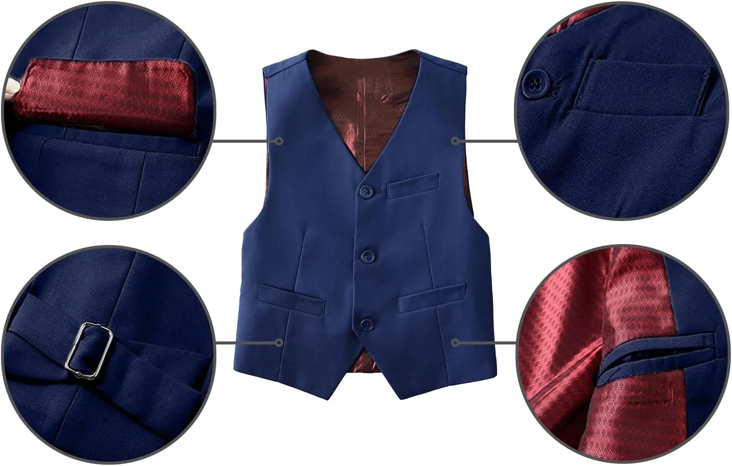 Boys Suits 5 Piece Formal Suit Set Slim Fit Formal Dress Clothes Ring Bearer Outfit for Kids