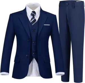 Boys Suits 5 Piece Formal Suit Set Slim Fit Formal Dress Clothes Ring Bearer Outfit for Kids