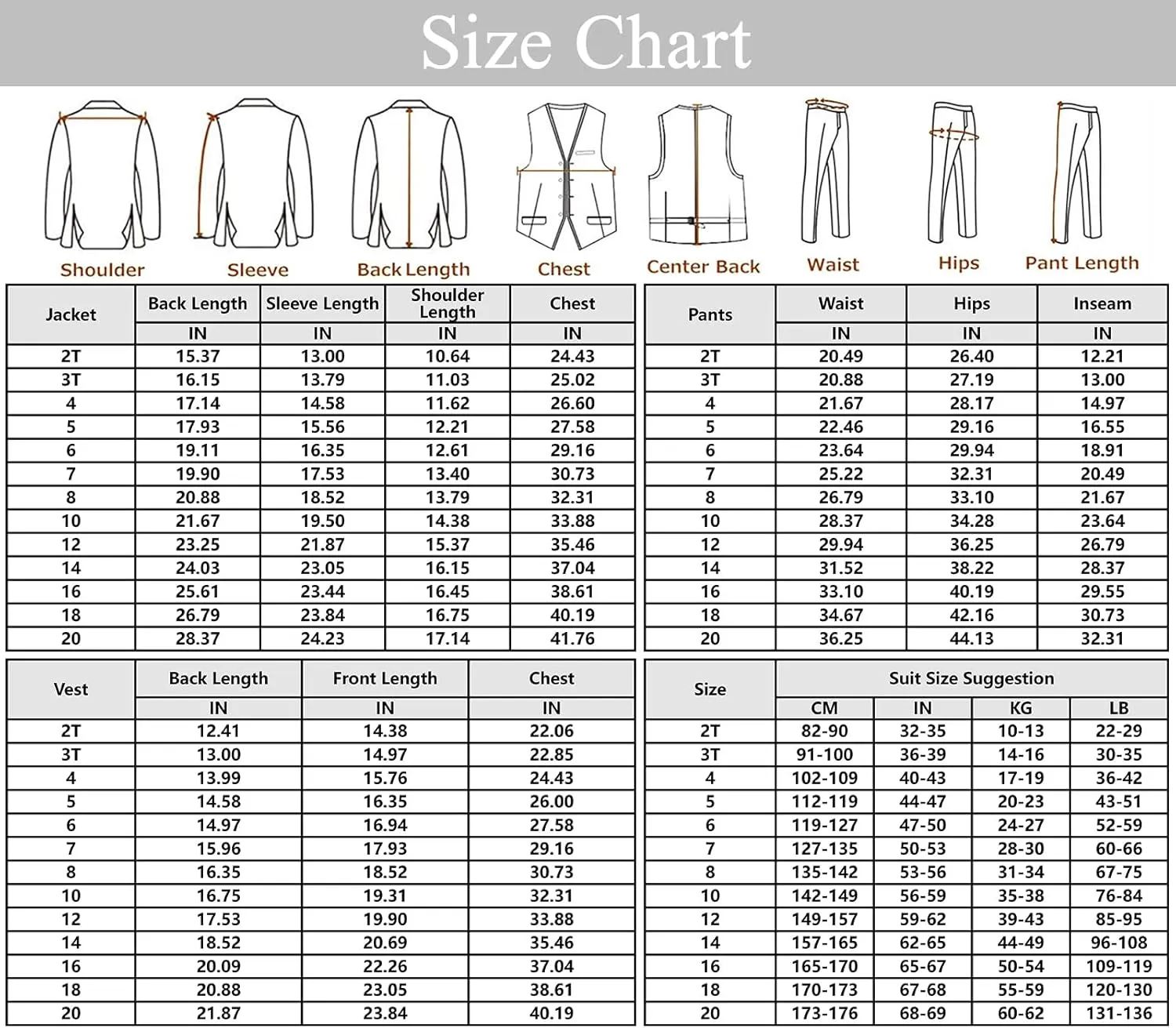 Boys Suits Slim Fit 4 Piece Formal Dresswear Suit for Kids Tuxedo Wedding Set Toddler Boy Dress with Vest Shirt Pants and Tie