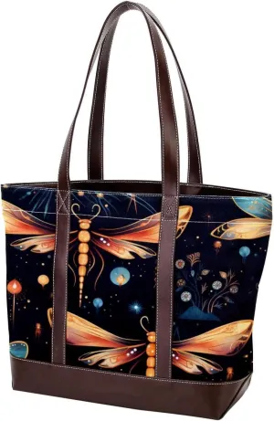 Bright Fireflies-573 Shoulder Purses for Women Large Soft Washed Leather Purses and Durable Handbags