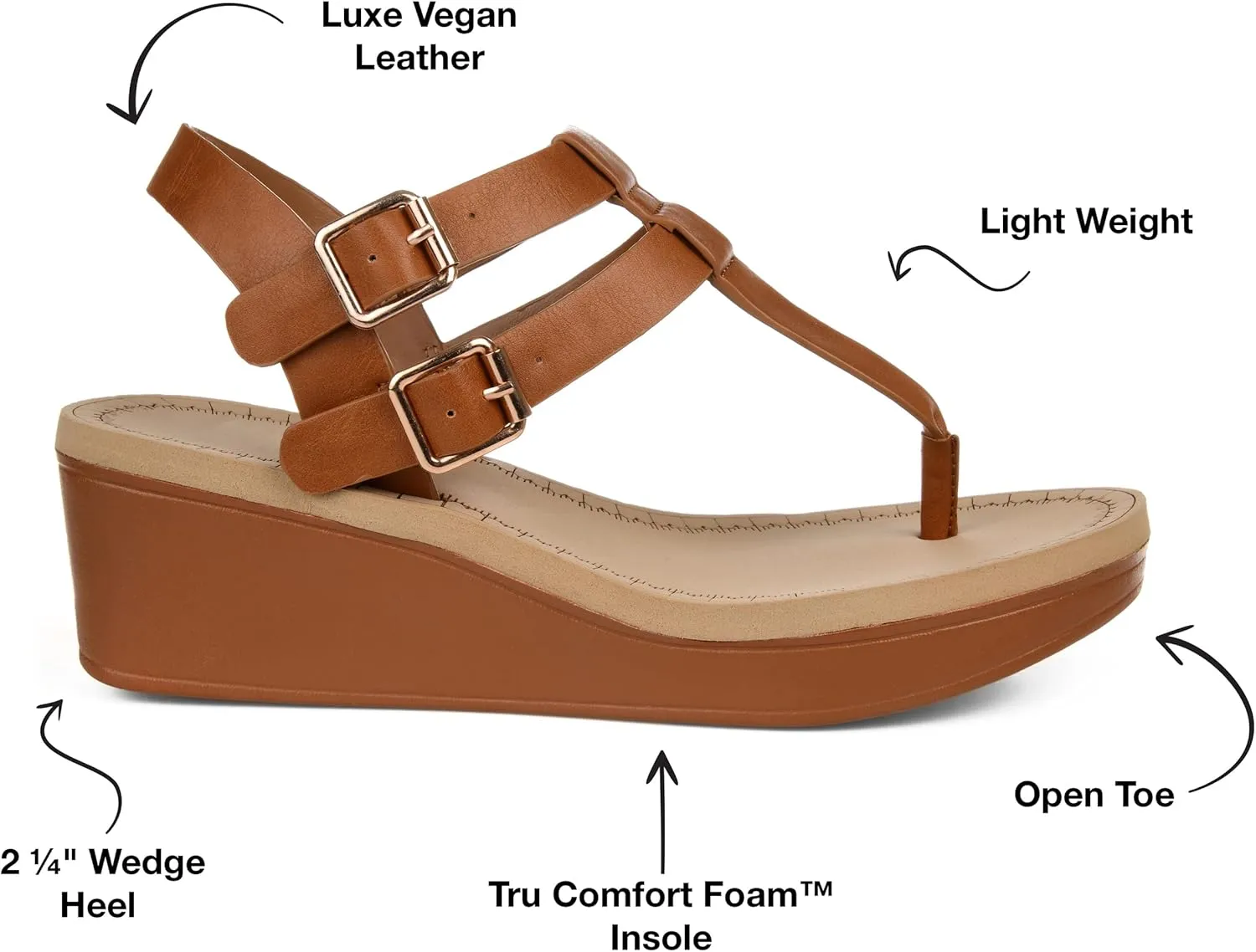 Brinley Co Women's Bianca Wedge Sandal